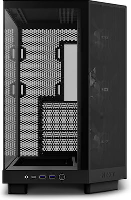 NZXT H6 Flow RGB Gaming Midi Tower Computer Case with Window Panel Black