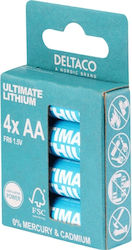 Deltaco Μπαταρίες Λιθίου AA 1.5V 4τμχ