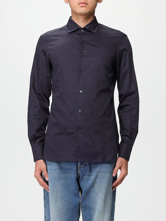 Emporio Armani Langärmlig Hemd Marineblau