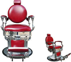 Eurostil Hair Salon & Spa Chair Red with Adjustable Height Barber Razor
