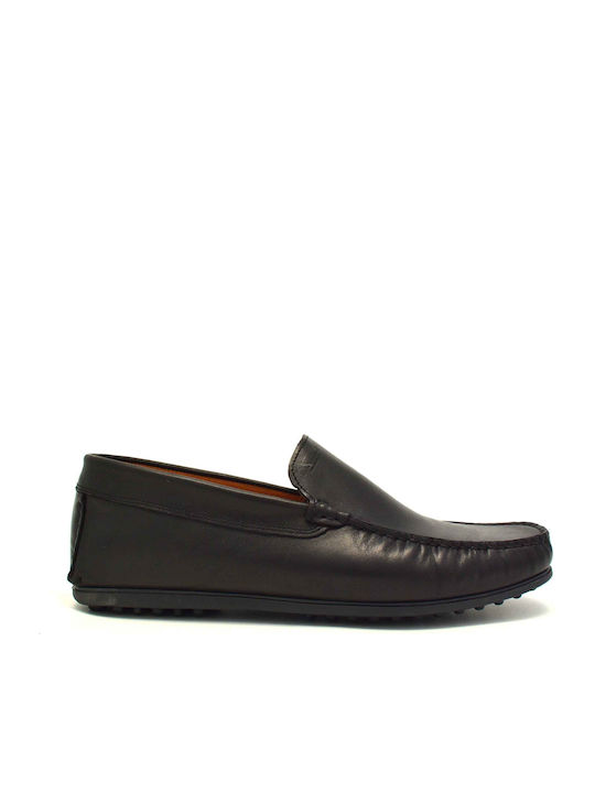 Damiani Leder Herren Mokassins in Schwarz Farbe