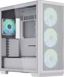 APNX C1 Gaming Midi Tower Κουτί Υπολογιστή με Πλαϊνό Παράθυρο και RGB Φωτισμό Λευκό