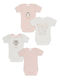 Minerva Little Cutie Short-Sleeved White-pink 4pcs