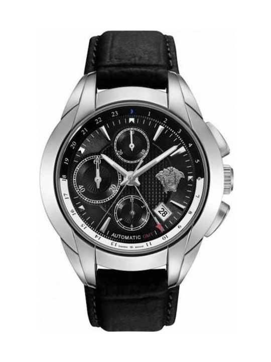 Versace Gmt Uhr Chronograph Batterie mit Silber Metallarmband