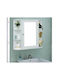 Costway Oglindă de Baie din MDF cu Raft & Dulap 65x17cm Alb