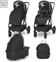 Lorelli Aria Adjustable 2 in 1 Baby Stroller Suitable for Newborn Black 15.3kg