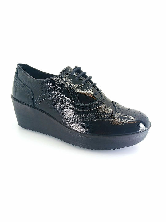 Imac Leder Damen Oxfords in Schwarz Farbe