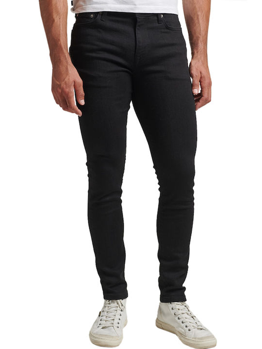 Superdry Vintage Pantaloni de Bărbați din Jean în Croială Skinny Black (6JB/VENOM WASHED BLACK)