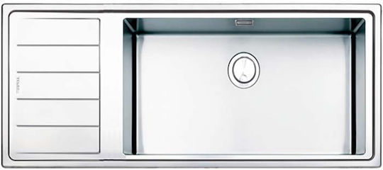 Apell Linear Plus Chiuvetă De Bucătărie Drop-In Inox L116xL50cm Argintie
