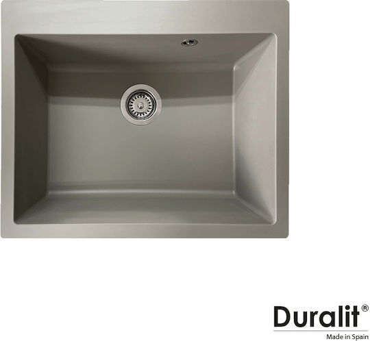 Duralit Drop-In Мивка от Синтетичен Гранит Ш60xД50см Сив