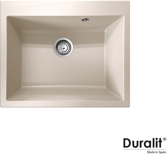 Duralit Drop-In Spüle aus Verbundgranulat B60xT50cm Beige