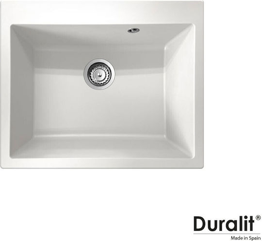 Duralit Drop-In Sink Synthetic Granite W60xD50cm White