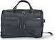Playbags Σακ Βουαγιάζ 90lt Μαύρο με Ρόδες Υφασμάτινο Μ59xΠ21xΥ27εκ.
