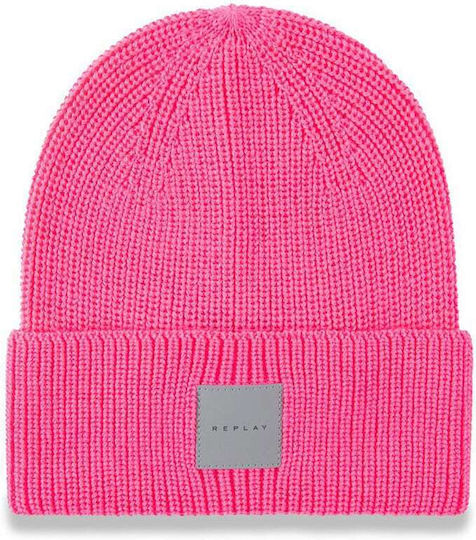 Beanie Frauen Beanie Gestrickt in Fuchsie Farbe