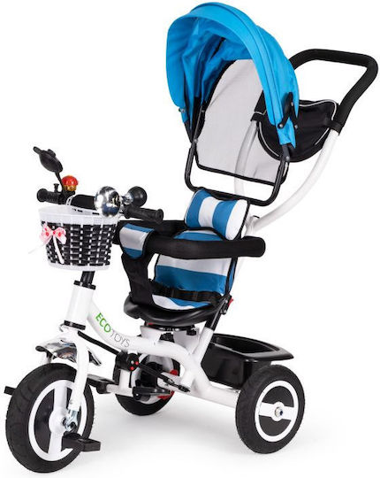 Ecotoys Kinderdreirad mit Elterngriff für 1-5 Jahre Blau