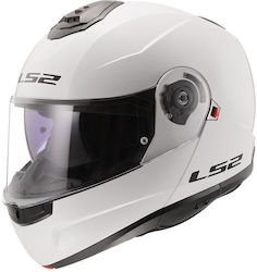 LS2 Strobe Ii Ff908 Solid White Cască de motocicletă Flip-Up ECE 22.06