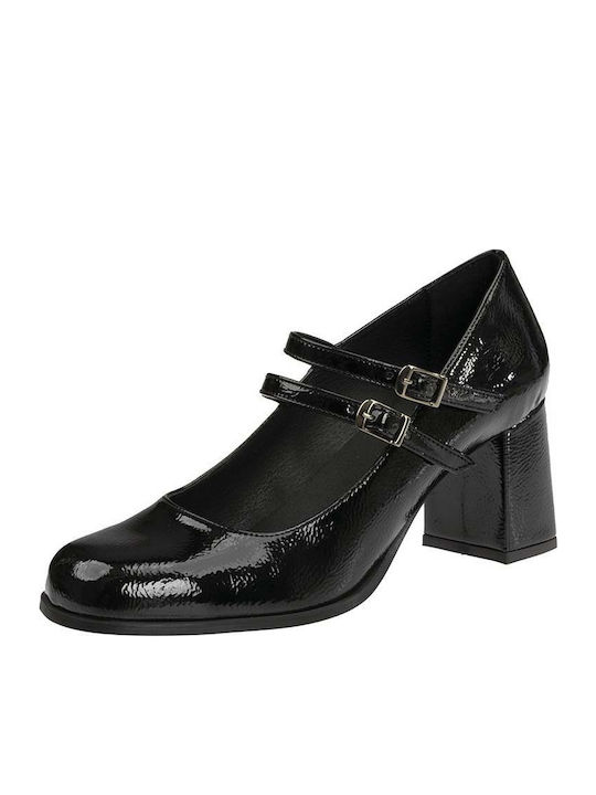 Pantofi cu toc cu Curea Negre