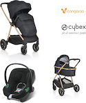 Cangaroo Hydra Adjustable 3 in 1 Baby Stroller Suitable for Newborn Volcano Black