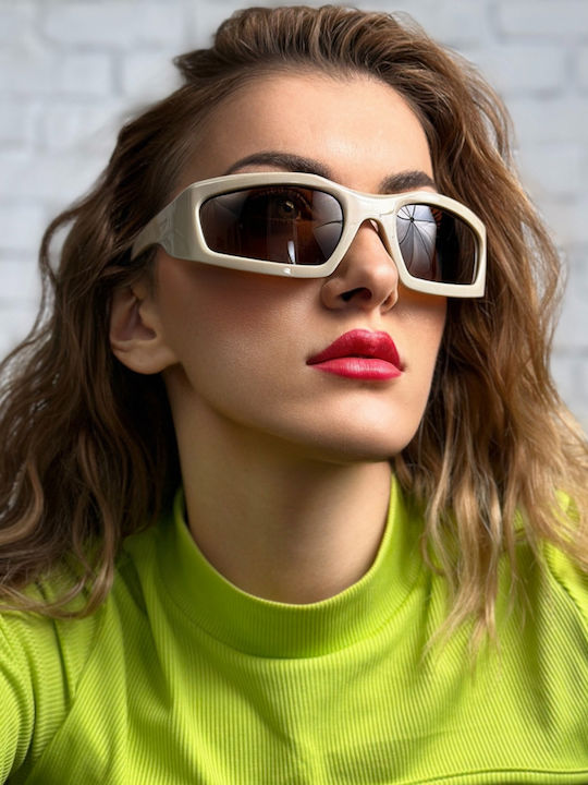 SeeVision Γυαλιά Ηλίου Μπεζ με Κοκκάλινο Σκελετό SeeVision Γυαλιά Ηλίου Μπεζ με Κοκκάλινο Σκελετό