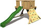 Hy-land Rutsche mit Kletterfläche aus Holz 430x310x230cm.