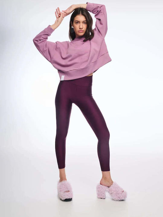 PCP Frauen Leggings Hochgeschnitten Μελιτζανί (Melitzani)