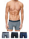 Frosted Navy Grit Men's Boxers Frosted Navy Grit, Dark Indigo Marl, Navy. 3Pack