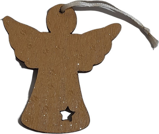 Hängendes Ornament Engel Braun 7x8cm
