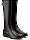 Caprice Leather Medium Heel Riding Boots Black