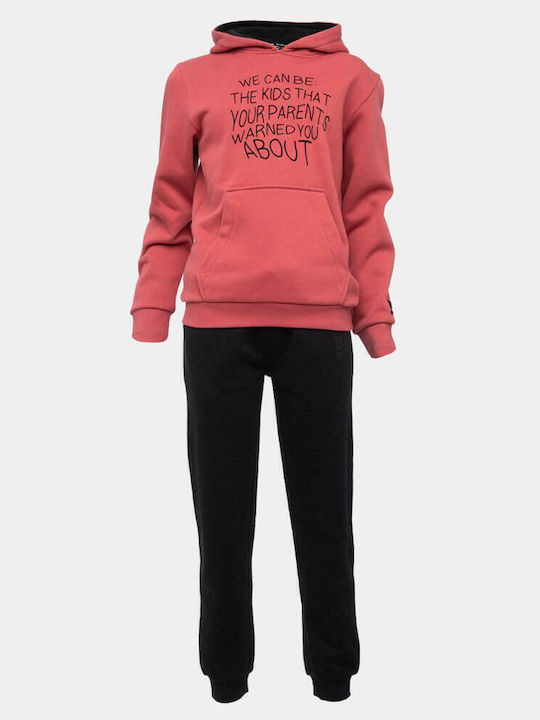 Παιδικό Σετ Φόρμας Pastel Red 2τμχ