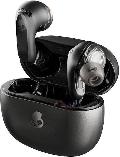 Skullcandy Rail In-ear Bluetooth Handsfree Ακουστικά με Αντοχή στον Ιδρώτα και Θήκη Φόρτισης Μαύρα