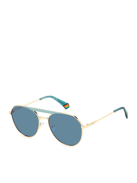 Polaroid Unisex Sonnenbrille mit Gold Metall Ge...