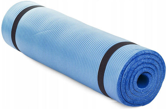 Verk Group Foldable Exercise Mat Pilates Blue with Carry Strap (180x60x1cm)