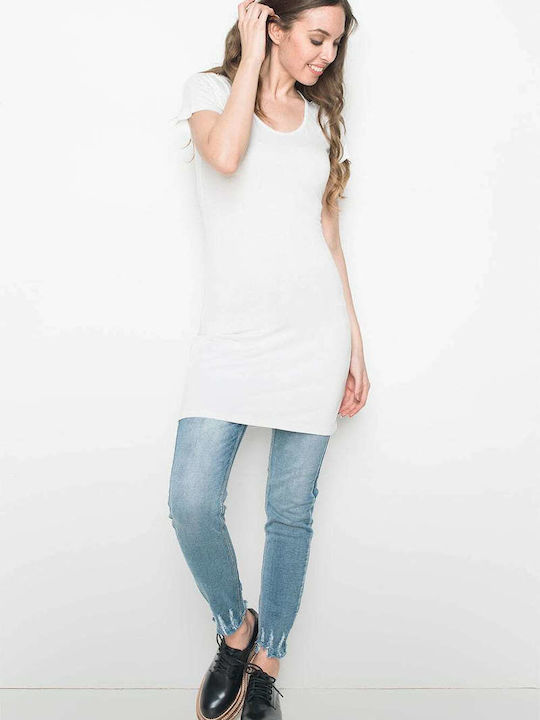 Glamorous Tunic Short Sleeve White