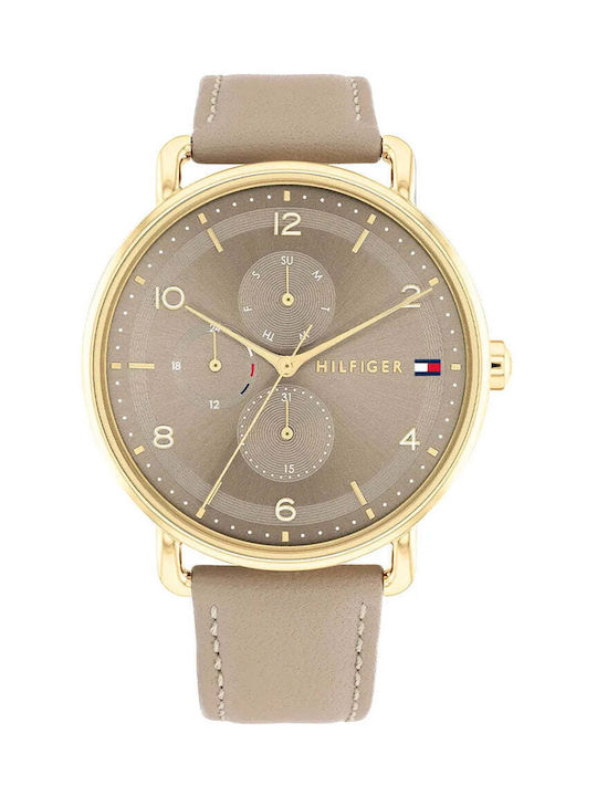 Tommy Hilfiger Watch with Beige Leather Strap