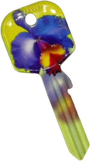 Errebi Door Key Simple Purple 1pcs with Design Purple Flower