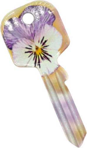 Errebi Door Key Simple Purple 1pcs with Design Purple White Flower