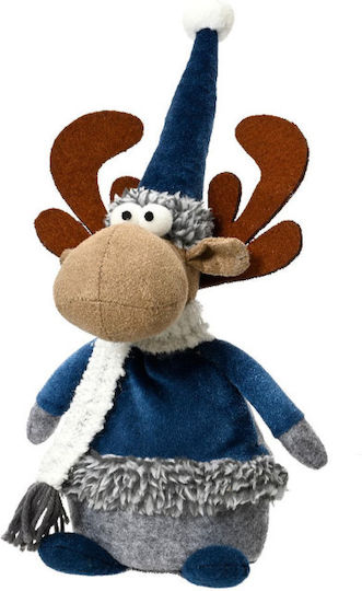 Kaemingk Weihnachtliche Plüsch Figur Hirsche Blau Höhe 30cm