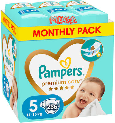 Pampers Tape Diapers Premium Care Premium Care No. 5 for 11-16 kgkg 236pcs