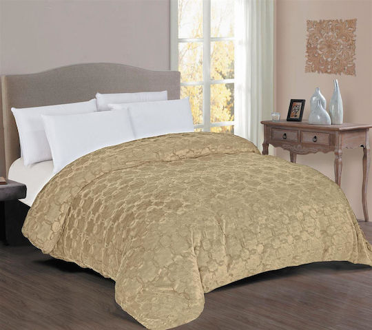 Dimcol Κουβερτοπάπλωμα Υπέρδιπλο 220x240εκ. 1830 Μπεζ 200Gsm