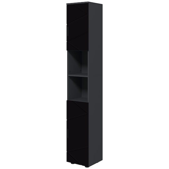Kleankin Badezimmersäule Boden H30xB30xH183cm Schwarz