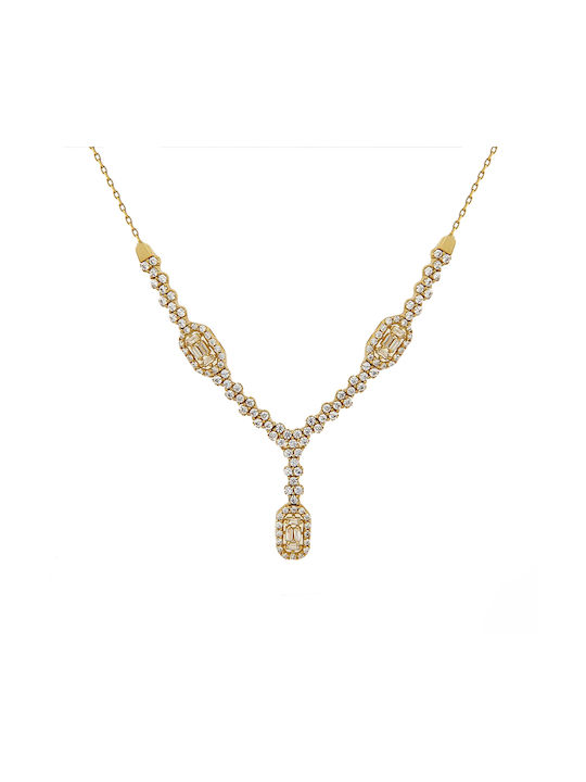 Daskalakis Necklace from Gold 14K with Zircon