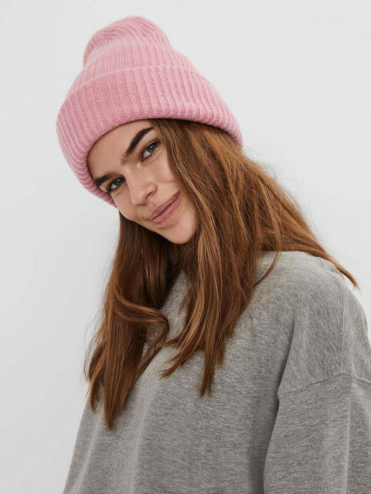 Vero Moda Beanie Unisex Σκούφος Πλεκτός σε Ροζ χρώμα