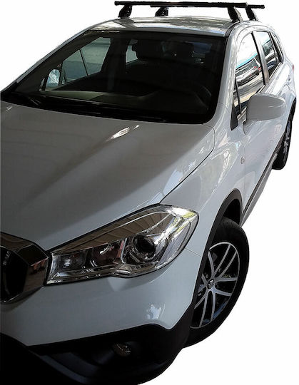Menabo Μπάρες Οροφής Ατσάλινες για Suzuki SX4 S-Cross (Σετ με πόδια και κλειδαριά) Μαύρες