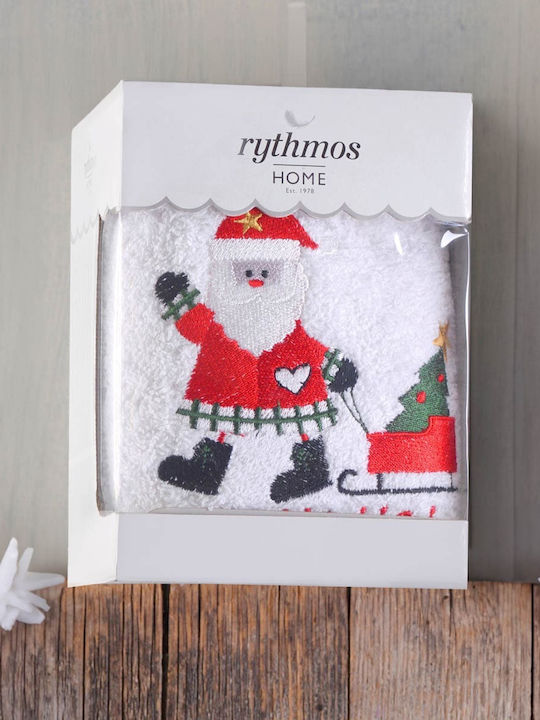 Rythmos Facecloth Christmas 50x90cm White Weigh...