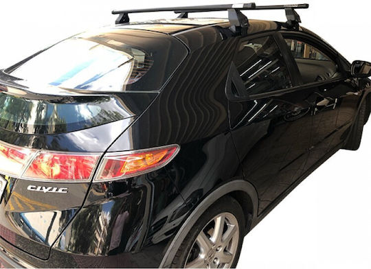 Menabo Steel Car Roof Bars for Honda Civic 2006-2011 Set with Roof Rack Legs Silver
