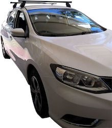 Menabo Steel Car Roof Bars for Nissan Pulsar 2014+ Silver