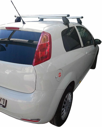 Menabo Menabo Aluminium Dachträger Für Fiat Punto 3D 2012+ mit Dachträgerfüßen Silber