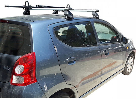 Menabo Μπάρες Οροφής Αλουμινίου για Suzuki Alto (Σετ με πόδια) Ασημί