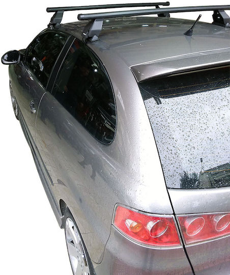 Menabo Метални Таванни Стелки За Автомобил За Seat Ibiza 3D 2002-2009 Комплект С Крака Сребристи МП.SIBIZA.22