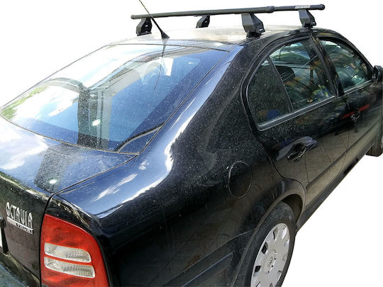 Menabo Steel Car Roof Bars for Skoda Octavia 1996-2004 Set with Roof Rack Legs Silver
